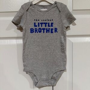 NWT Carter's Baby The Coolest Little Brother Light Gray/Blue One Piece 24 Months